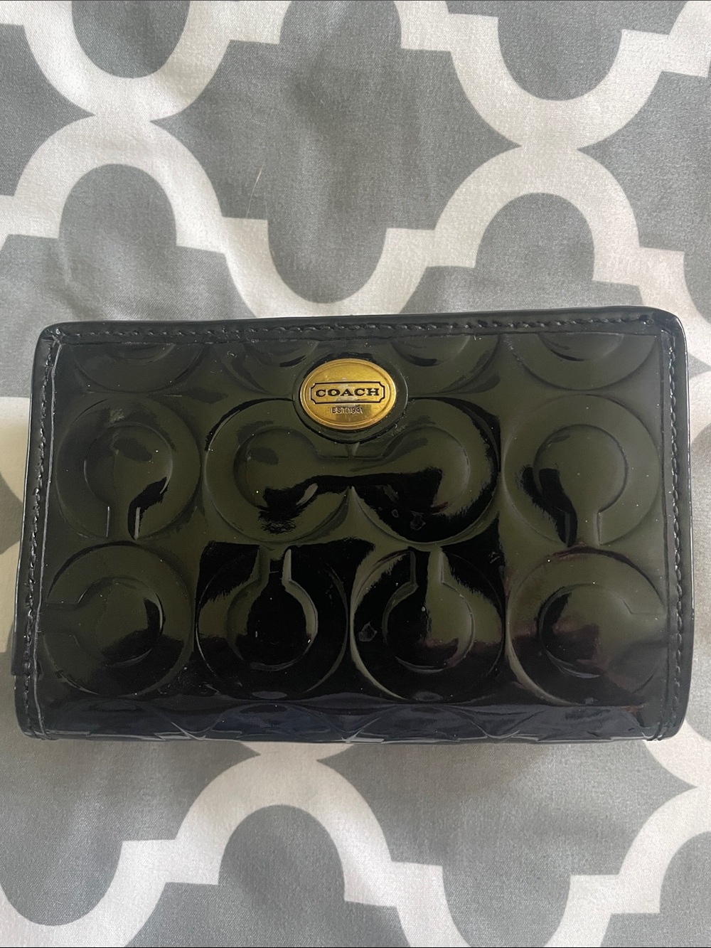 Coach Patent Leather Logo Wallet